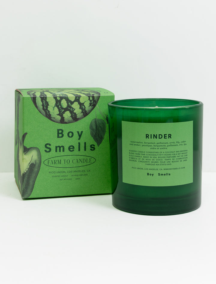 Product packaging of Boy Smells' farm to candle | rinder.