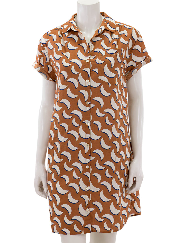 short sleeve shirt dress in adobe print