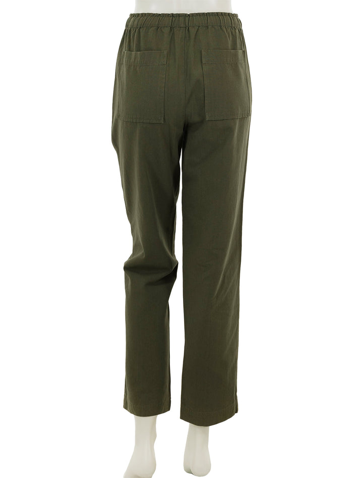 Back view of Lilla P.'s utility pants in army.