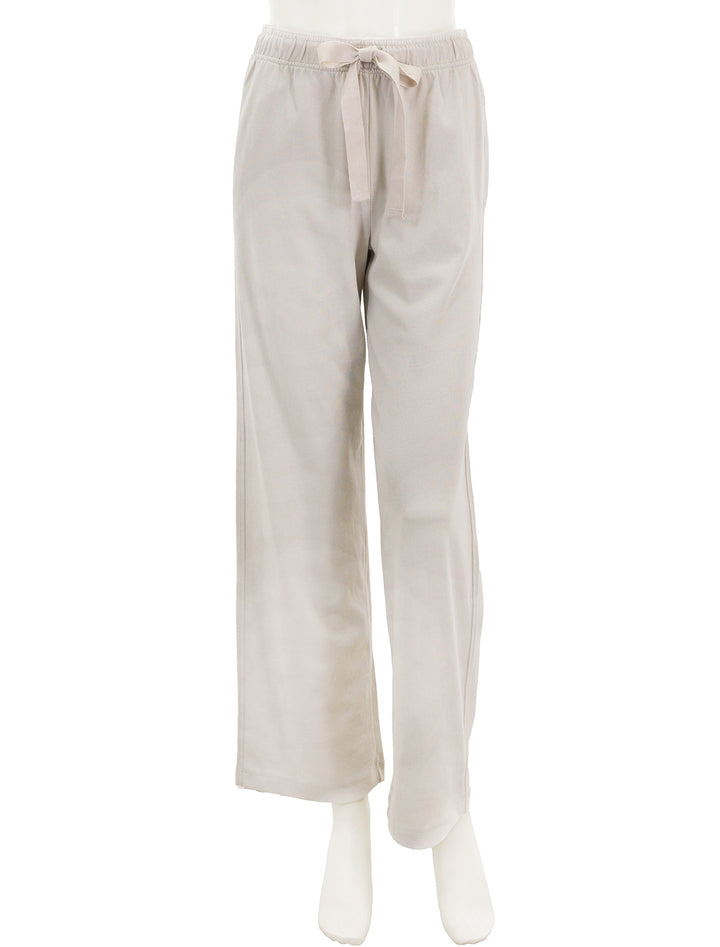 Front view of Lilla P.'s drawcord pant in alabaster.