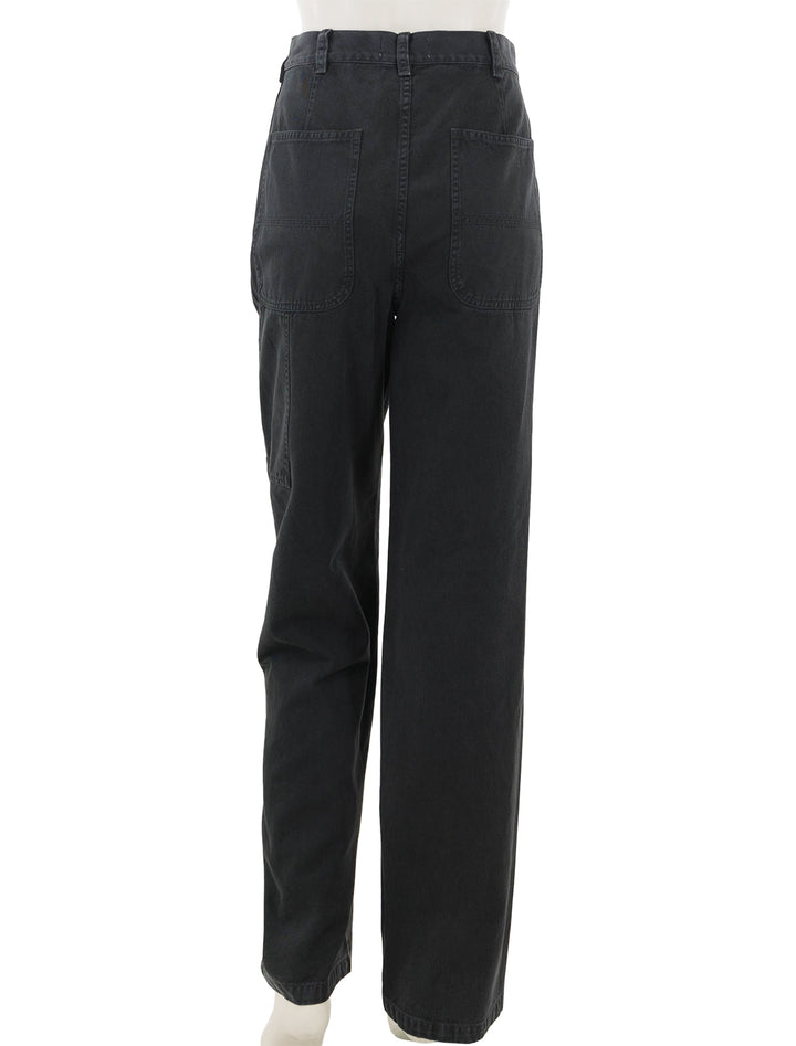Back view of Nili Lotan's aaron pant in carbon.