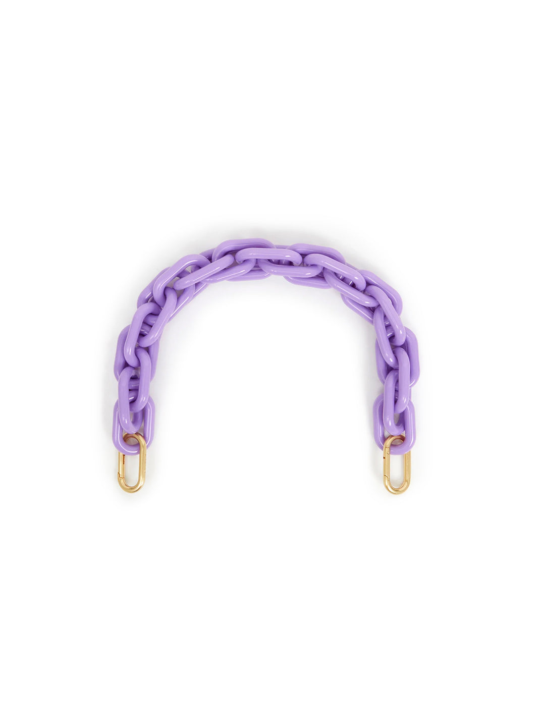 Front view of Clare V.'s shortie strap in lilac.