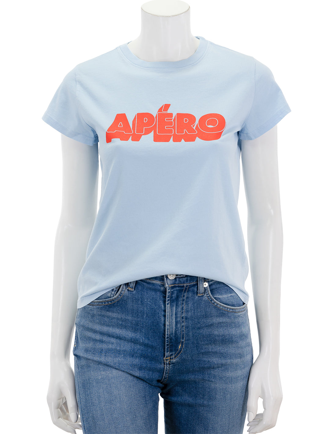 Front view of Clare V.'s apero light blue classic tee.