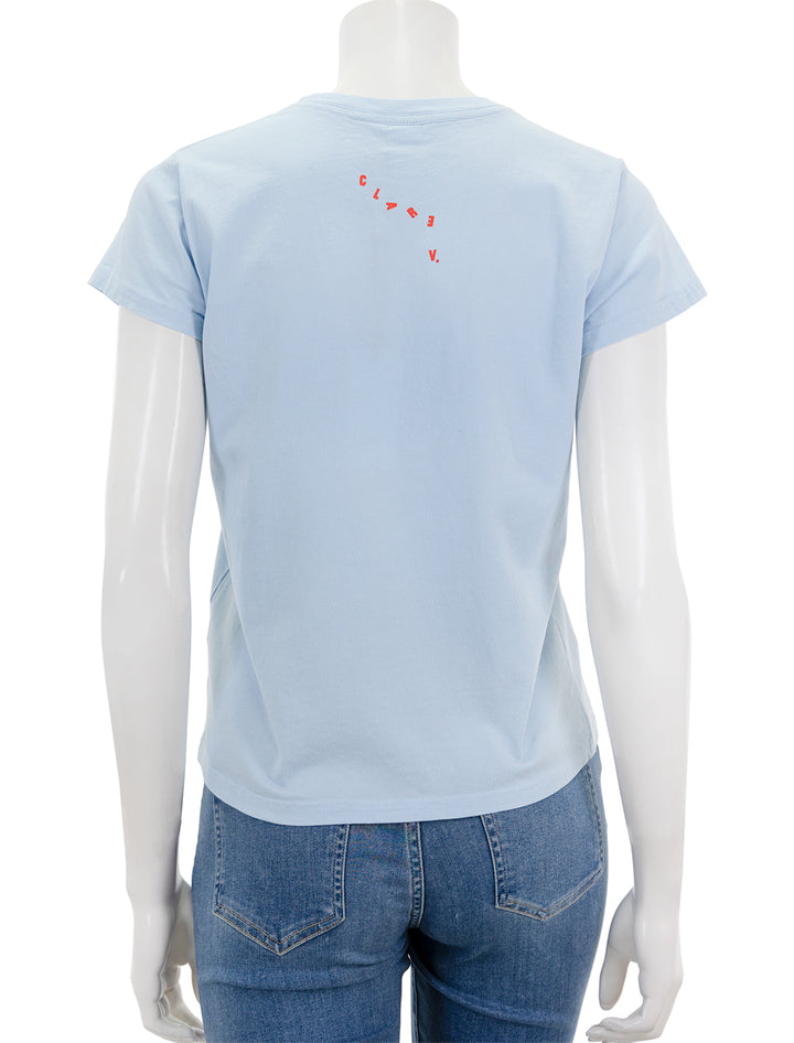 Back view of Clare V.'s apero light blue classic tee.