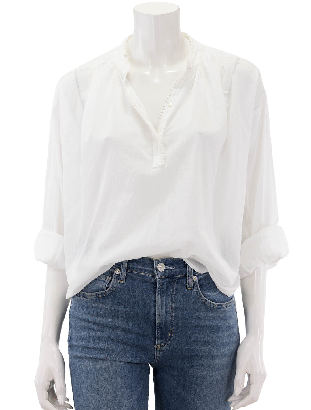 Front view of Nili Lotan's marcel top in ivory.