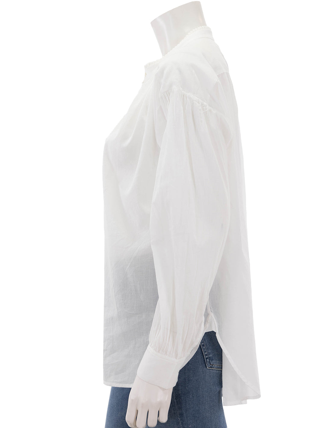 Side view of Nili Lotan's marcel top in ivory.