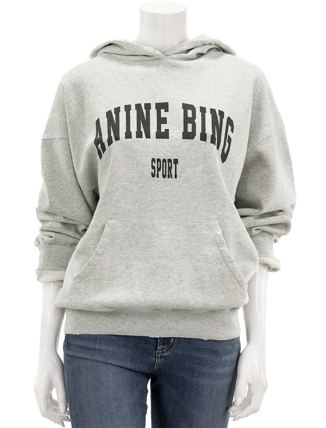 Front view of Anine Bing's harvey sweatshirt in heather grey.
