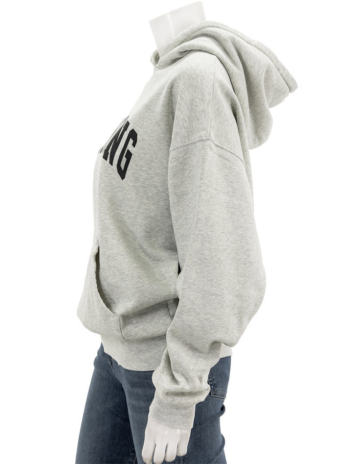 Side view of Anine Bing's harvey sweatshirt in heather grey.