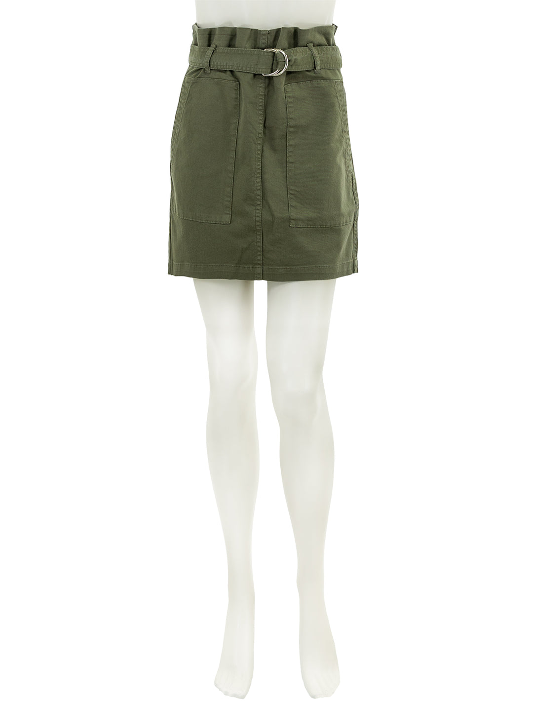 Front view of Anine Bing's aveline skirt in army green.