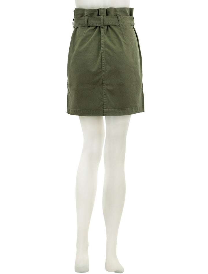 Back view of Anine Bing's aveline skirt in army green.
