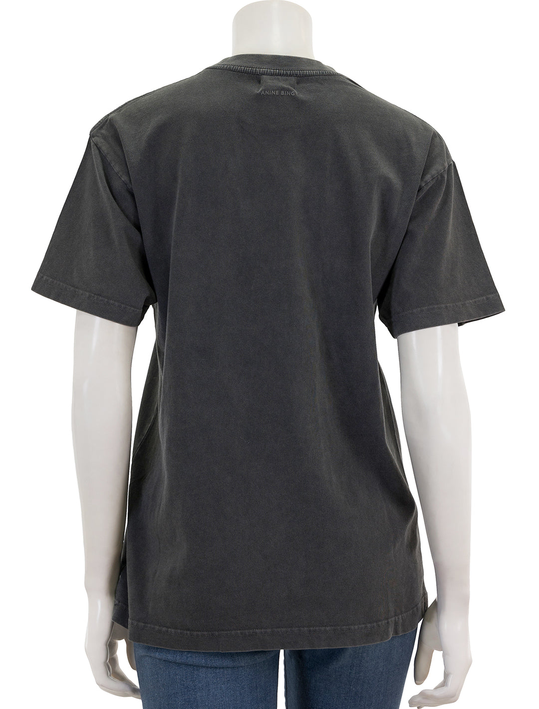 Back view of Anine Bing's bing bolt tee in black.