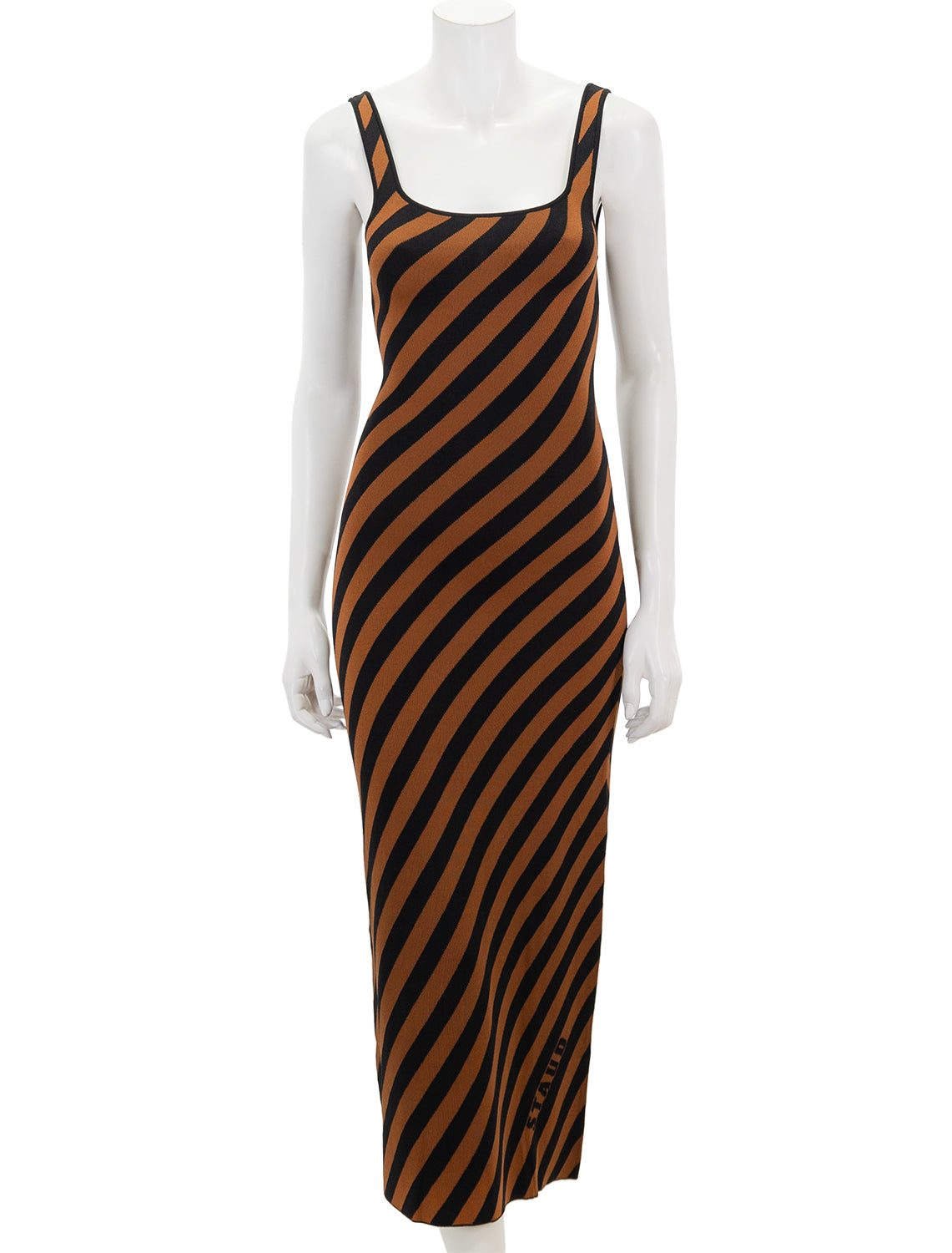 Black and hotsell tan striped dress