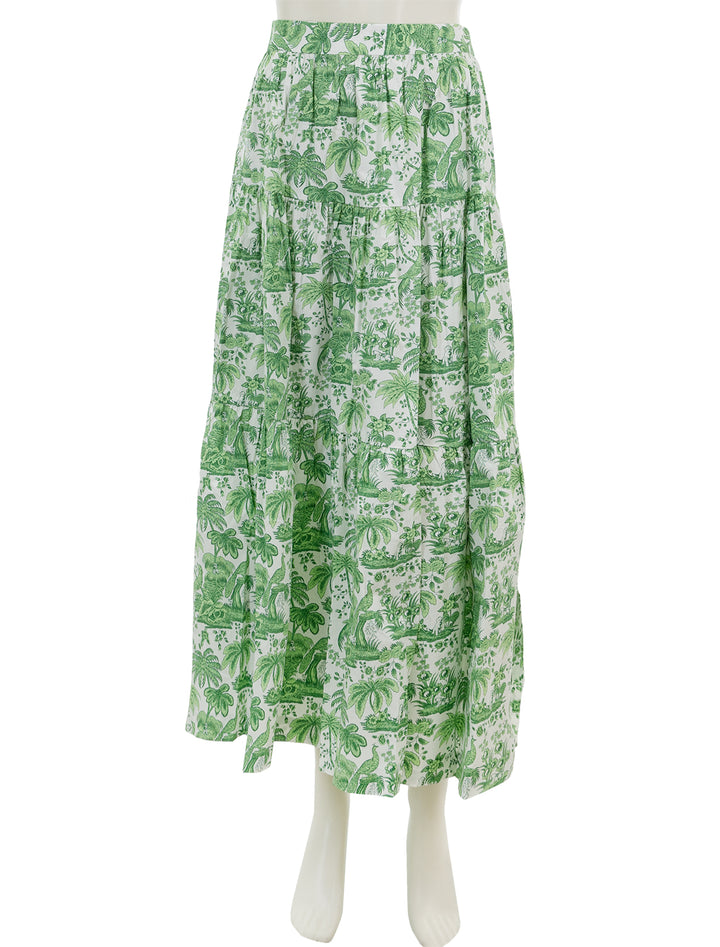 Front view of STAUD's sea skirt in clover toile.
