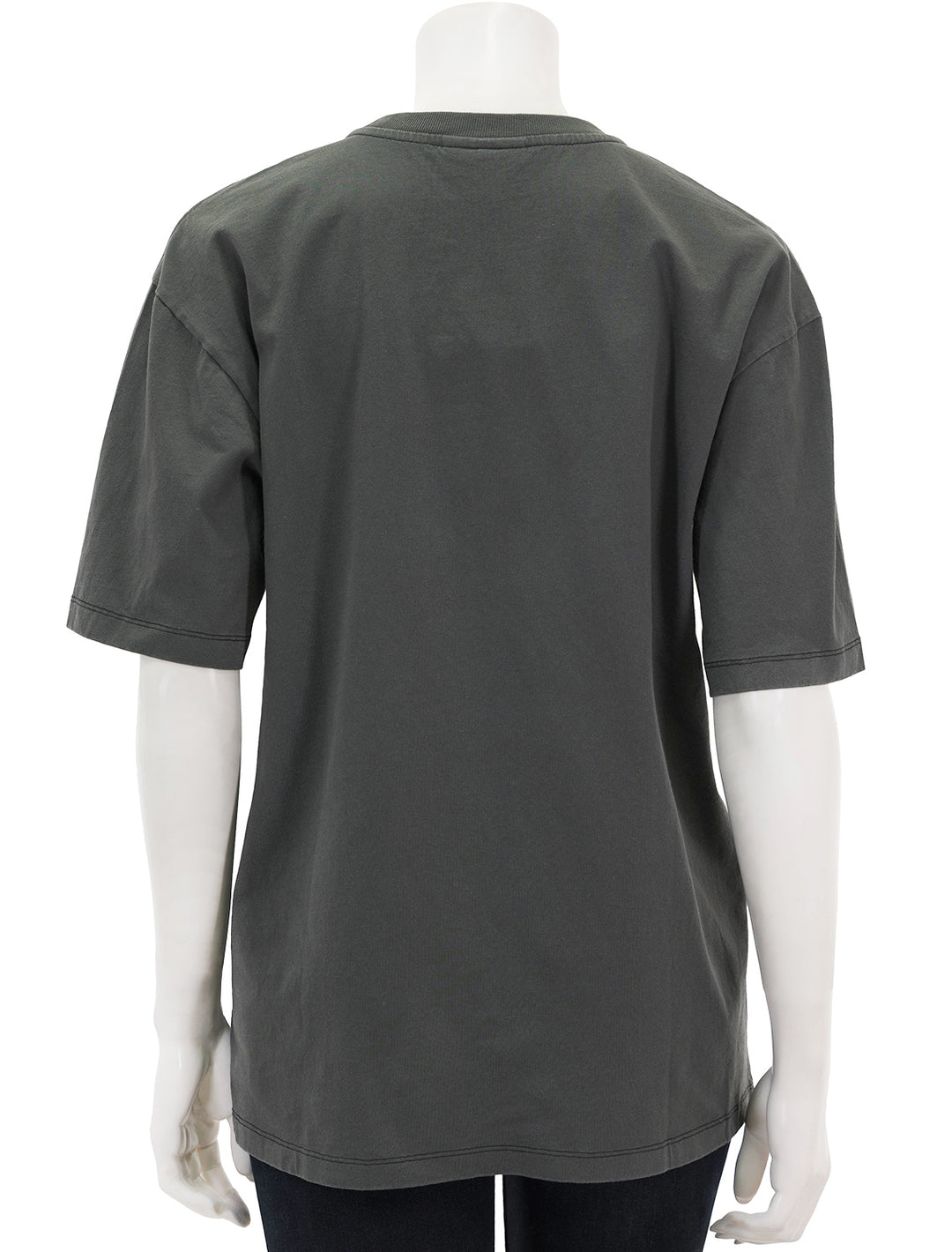 Back view of GANNI's future heavy jersey lamb tee in volcanic ash.