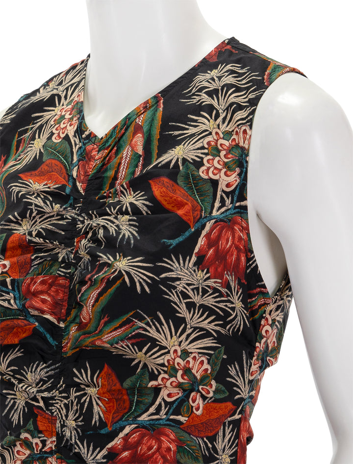 Close-up view of Ulla Johnson's edlyn dress in anthurium.
