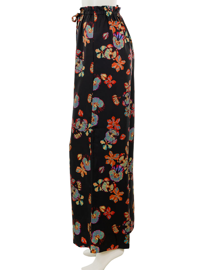 Side view of Ulla Johnson's sawyer pant in pansy print.