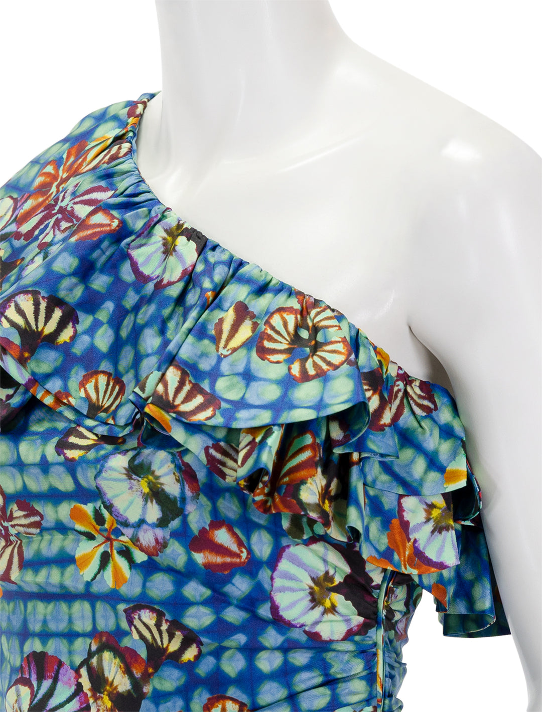Close-up view of Ulla Johnson's adaleigh top in azul.