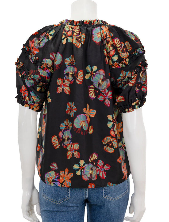 Back view of Ulla Johnson's annabella top in pansy print.