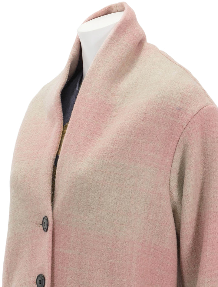 Close-up view of Isabel Marant Etoile's Gabriel Coat in Light Pink.