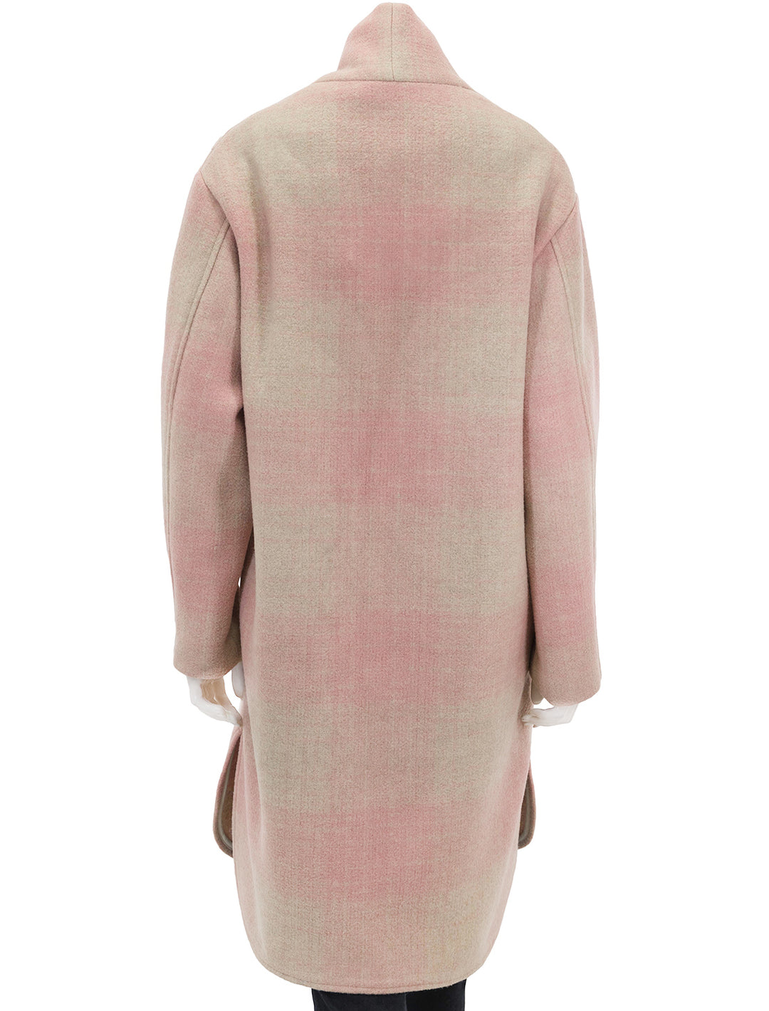 Back view of Isabel Marant Etoile's Gabriel Coat in Light Pink.