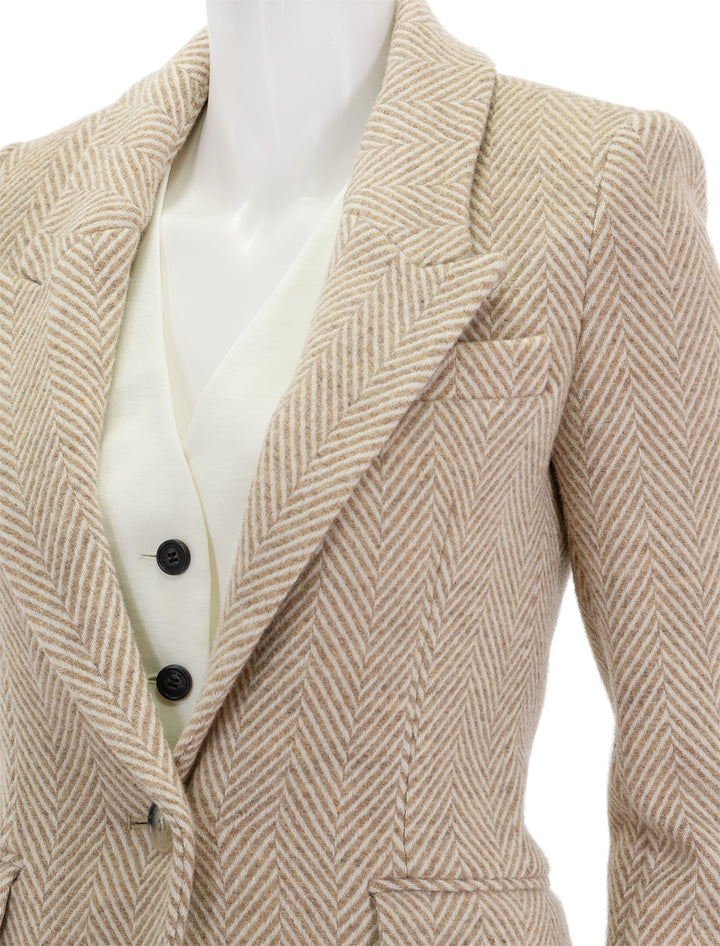 Close-up view of Isabel Marant Etoile's kerstin blazer in toffee.