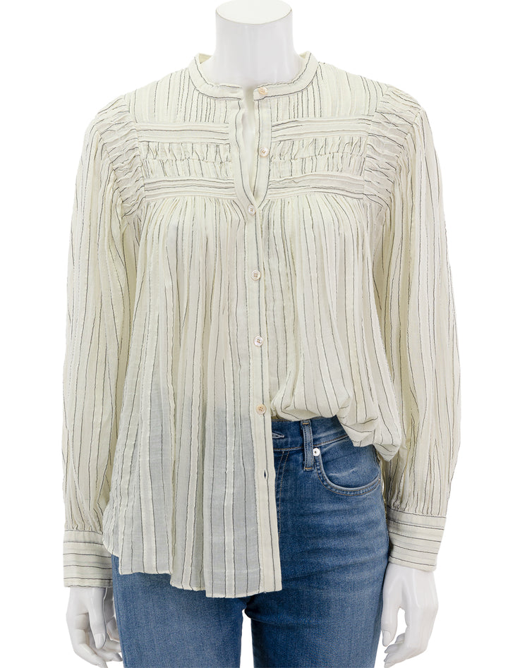 Front view of Isabel Marant Etoile's plalia top in ecru.