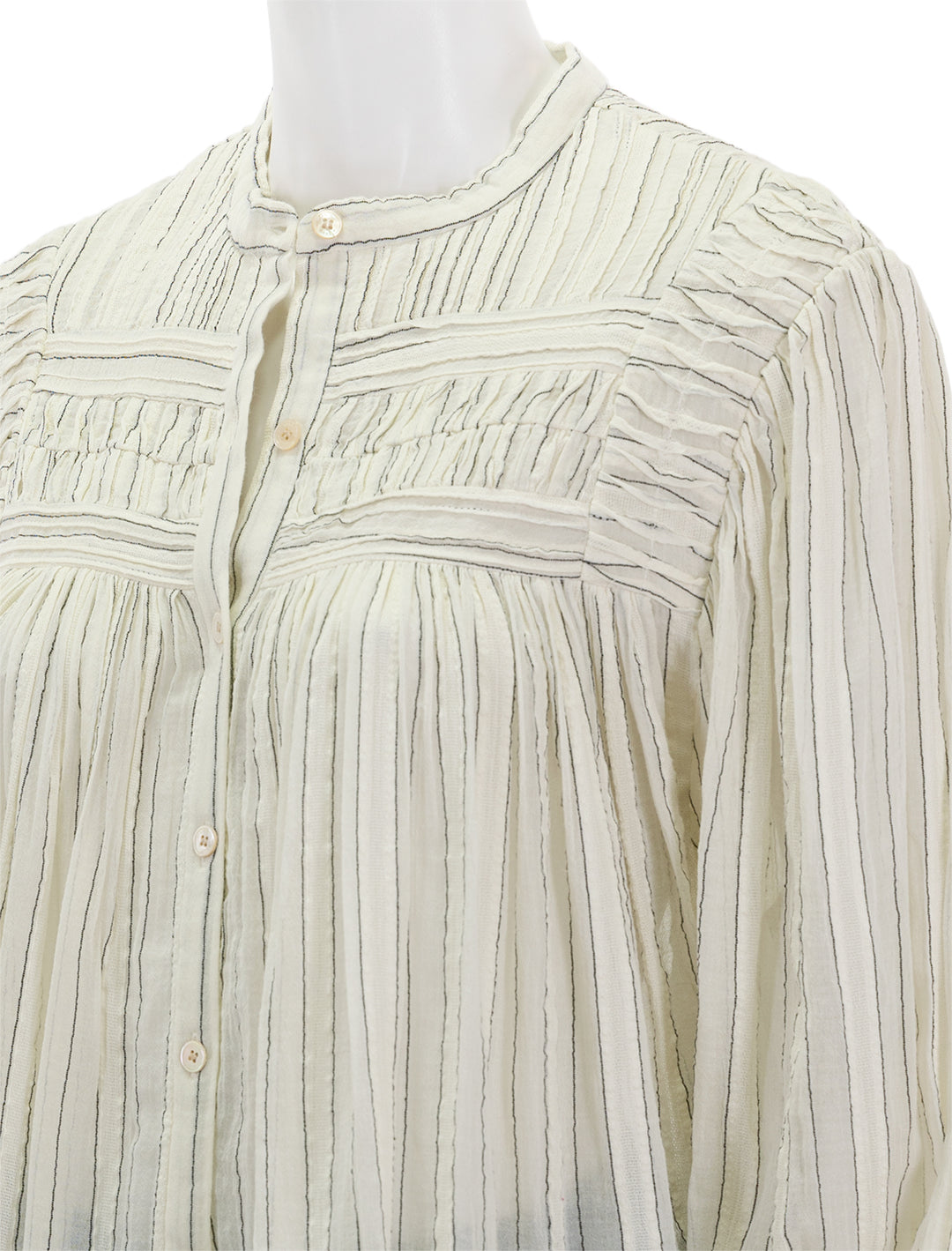 Close-up view of Isabel Marant Etoile's plalia top in ecru.