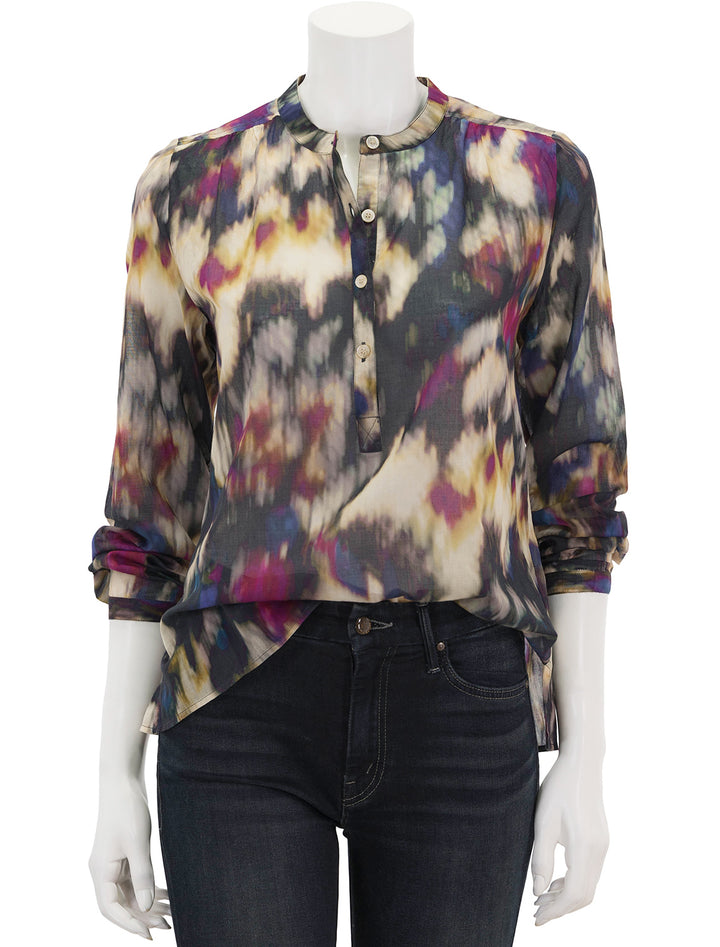 Front view of Isabel Marant Etoile's maria blouse in ochre.