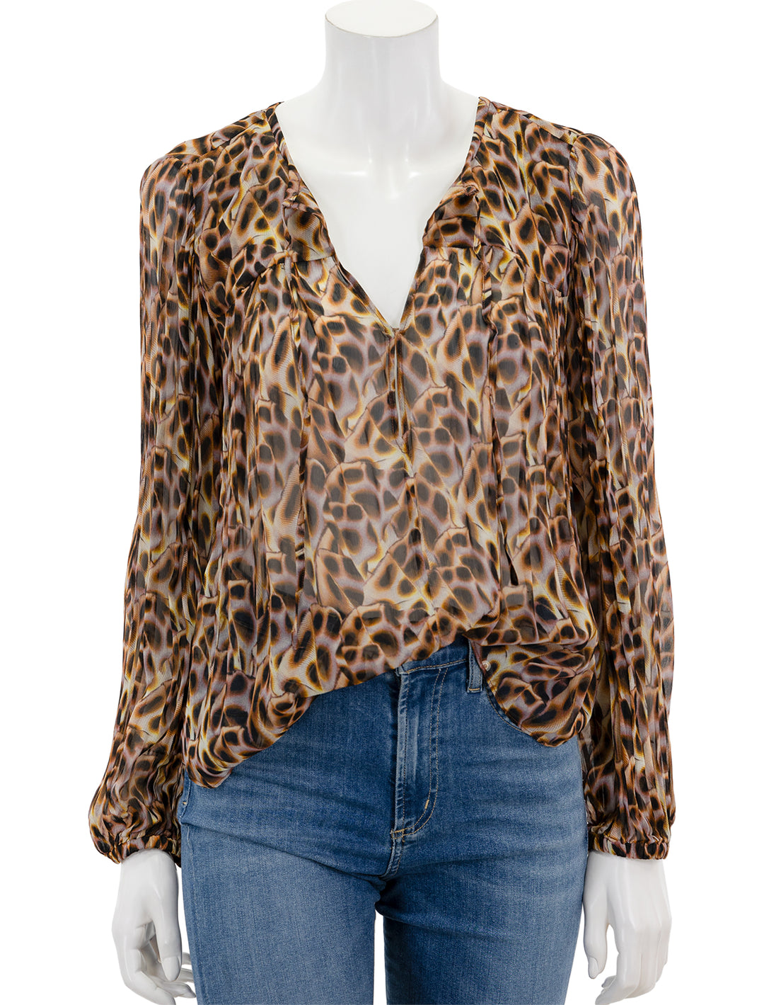 Front view of Isabel Marant Etoile's daytonea blouse in ochre.