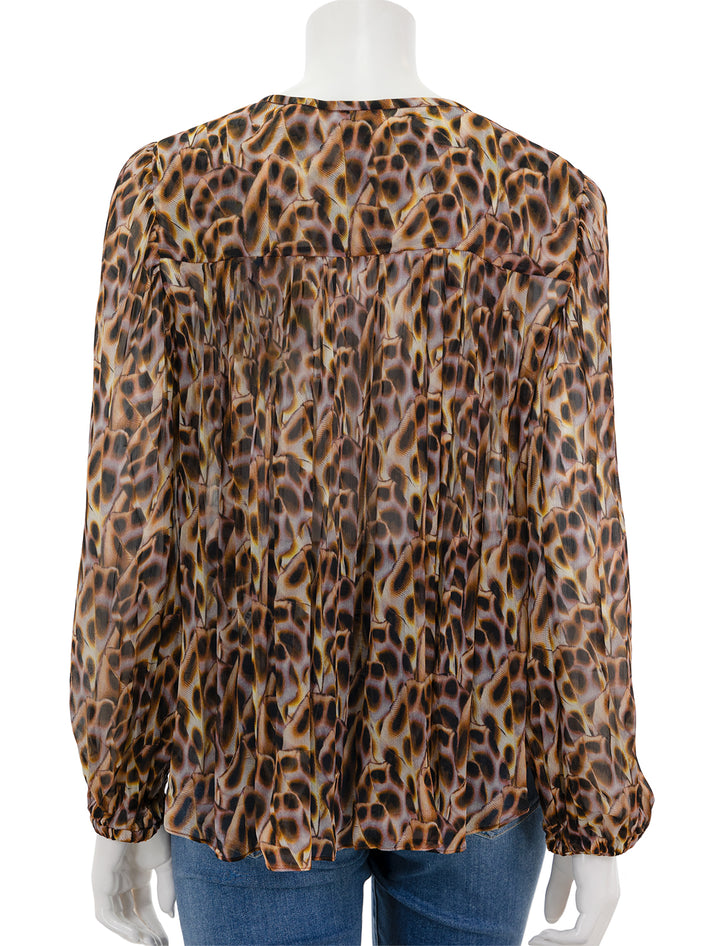 Back view of Isabel Marant Etoile's daytonea blouse in ochre.