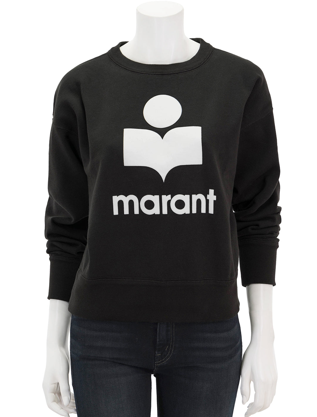 Front view of Isabel Marant Etoile's mobyli sweatshirt in faded black.