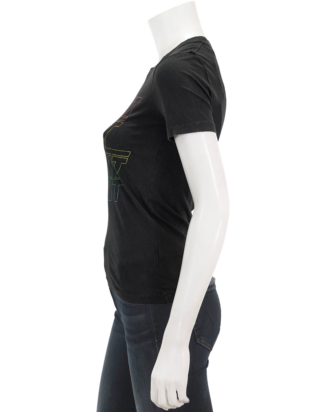 Side view of Isabel Marant Etoile's ziliani tee in faded black.