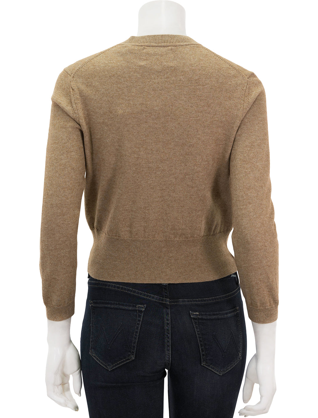 Back view of Isabel Marant Etoile's newton cardi in camel.