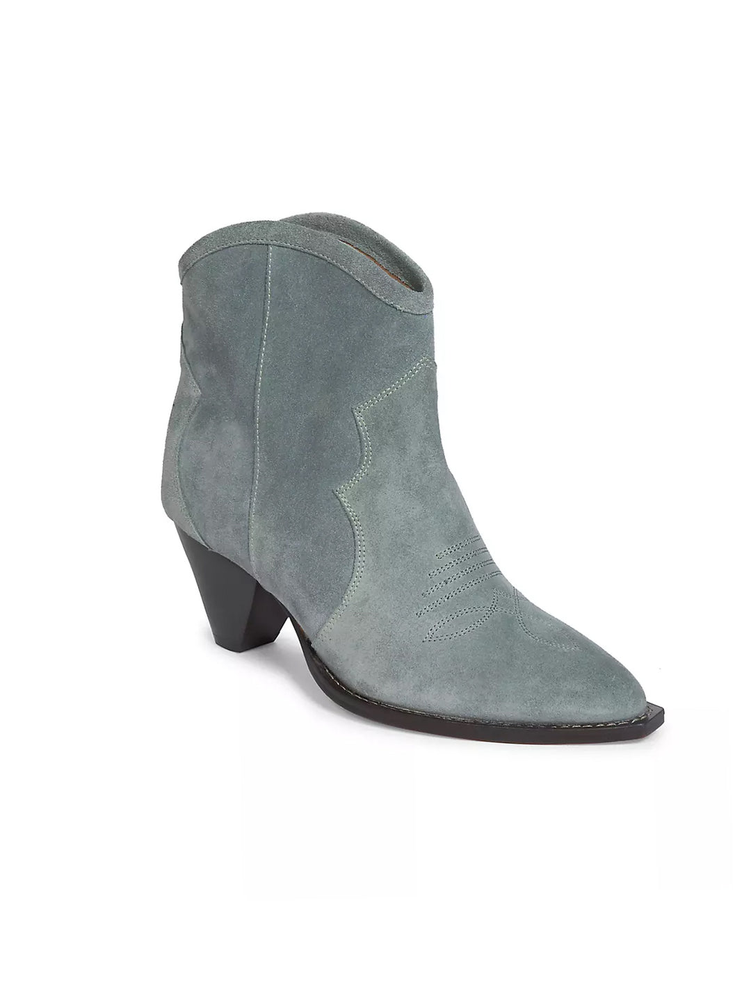 Front angle view of Isabel Marant Étoile's Darizo Boot in Sea Green.
