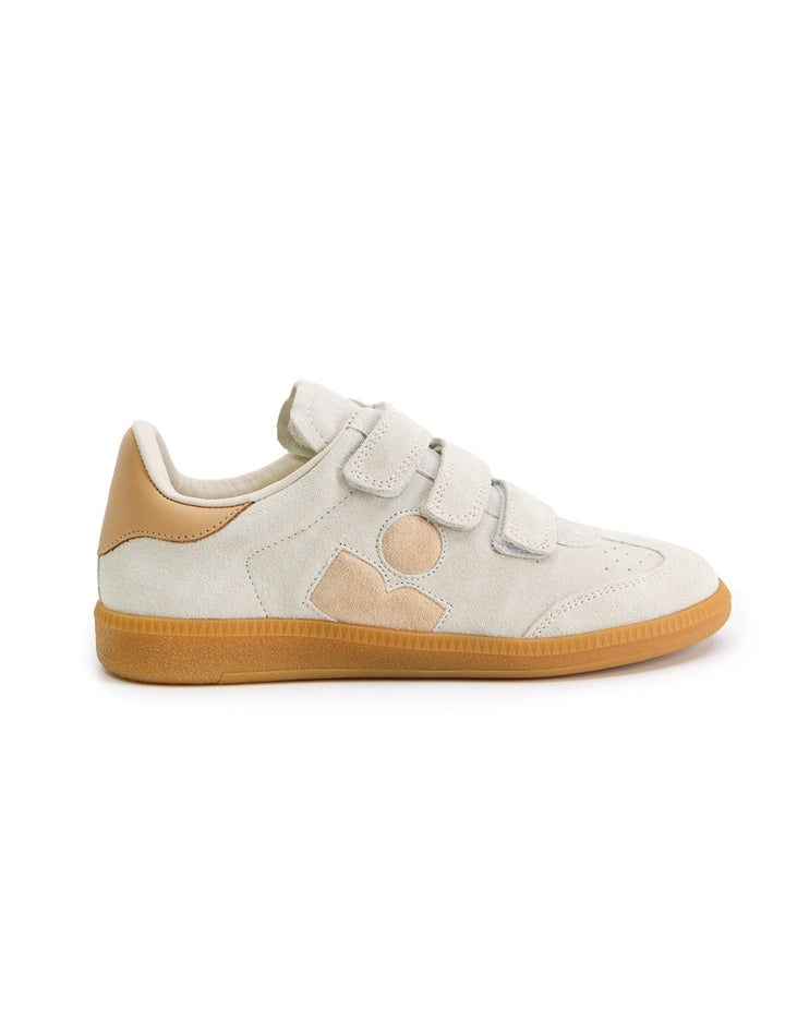 Side view of Isabel Marant Etoile's Beth Sneaker in Chalk and Beige.