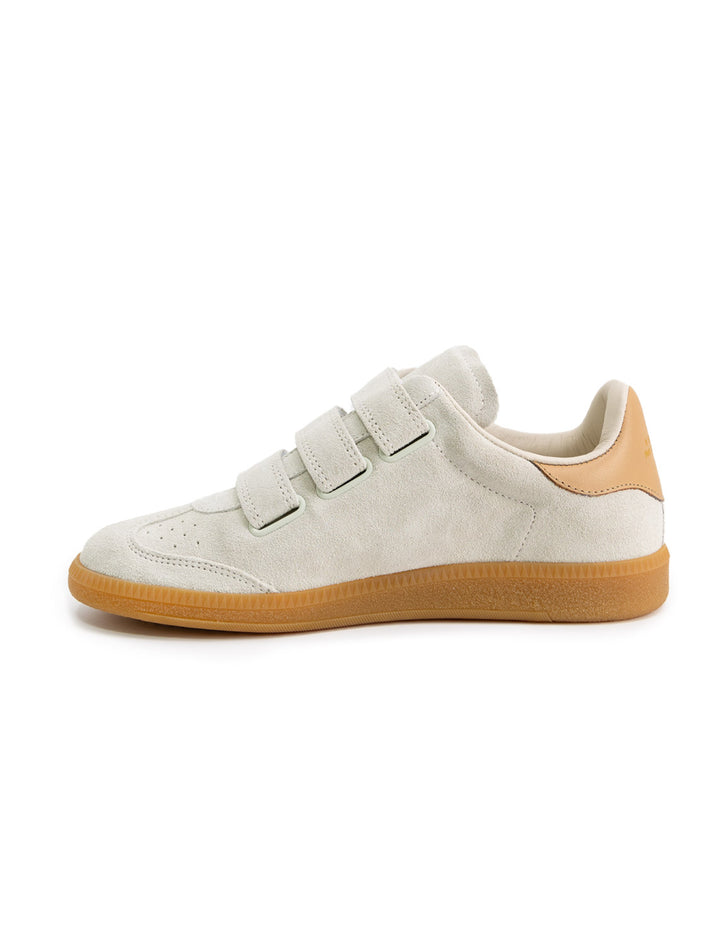 Opposite side view of Isabel Marant Etoile's Beth Sneaker in Chalk and Beige.