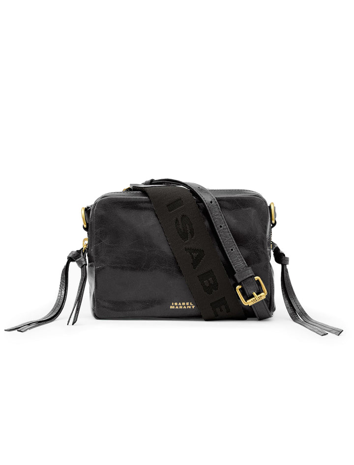 Front view of Isabel Marant Etoile's wardy camera bag in black.