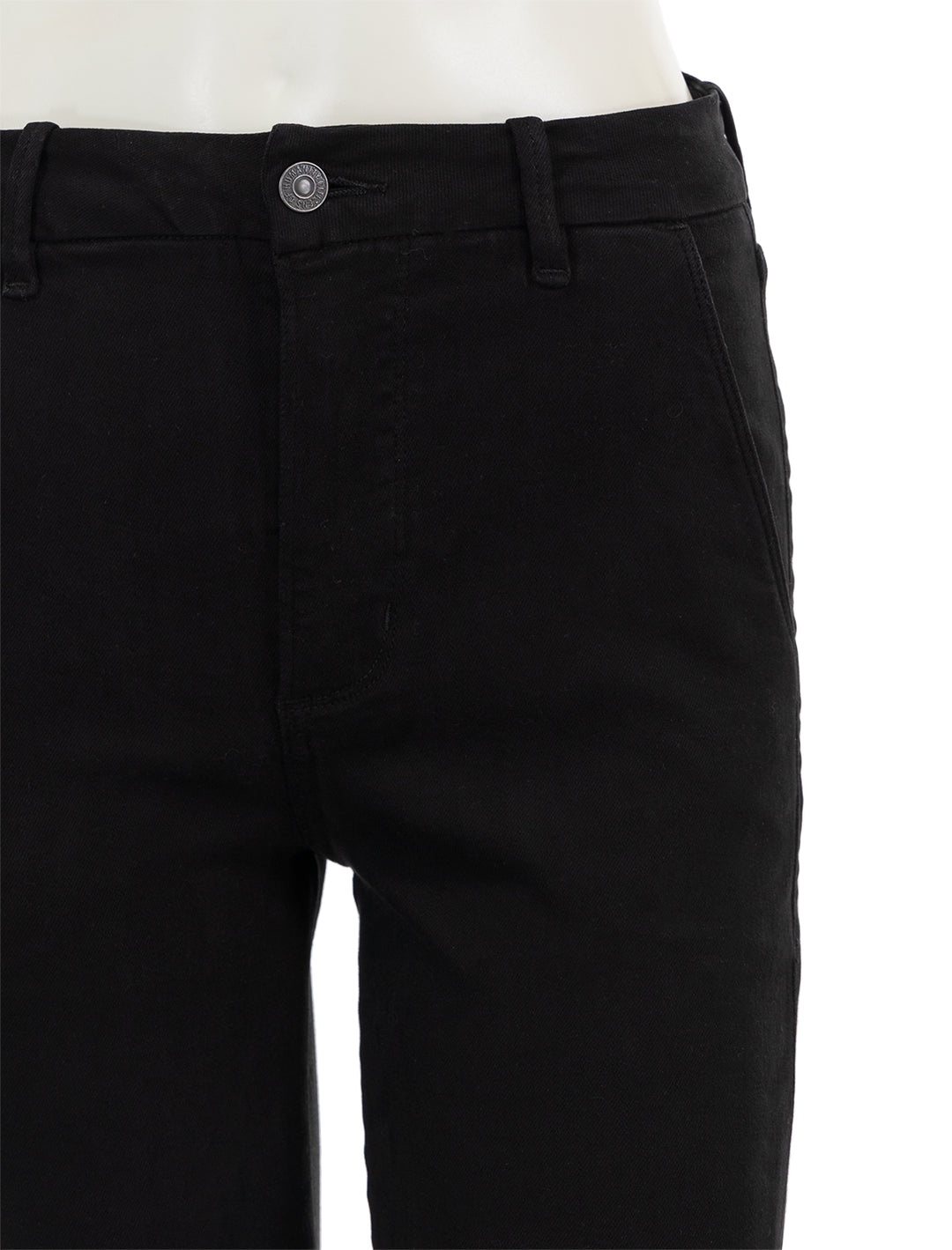 Close-up view of Citizens of Humanity's jayla split skinny in plush black.