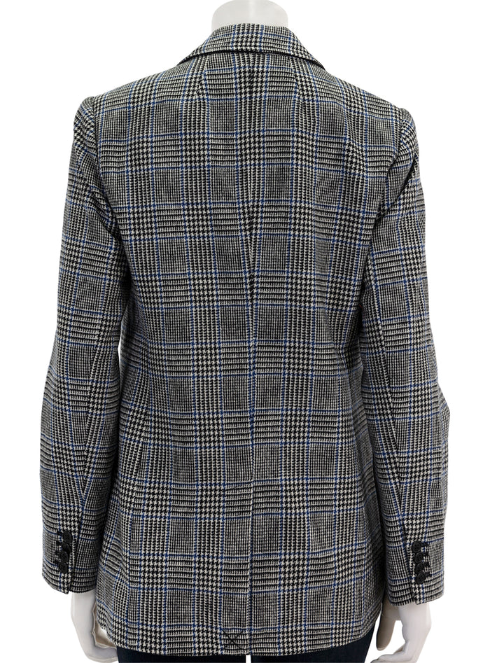 Back view of Alex Mill's blazer in grey and blue houndstooth.