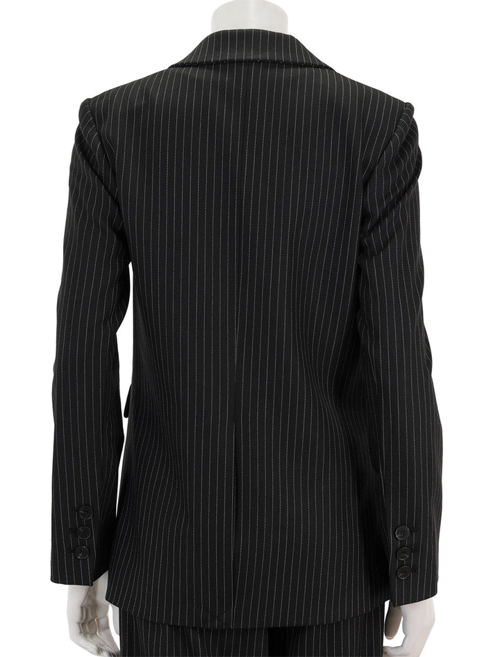 Back view of Saint Art's jackie blazer in charcoal pinstripe.