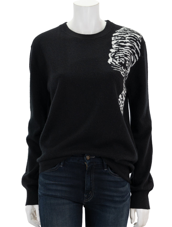 Front view of Jumper 1234's creeping tiger crew in black.