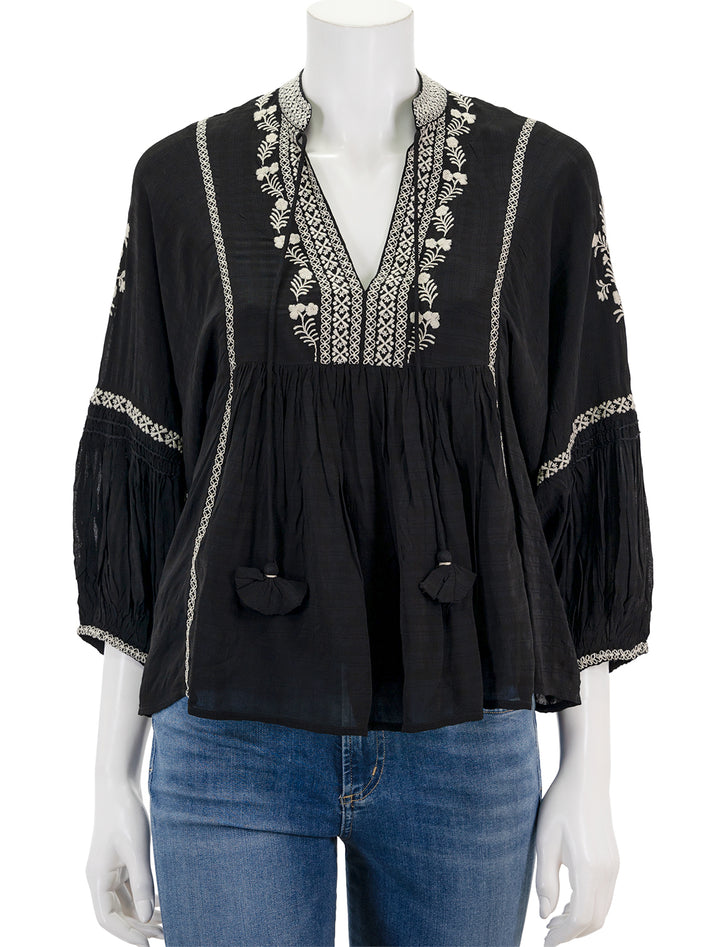 Front view of Vanessa Bruno's baltic blouse in noir.
