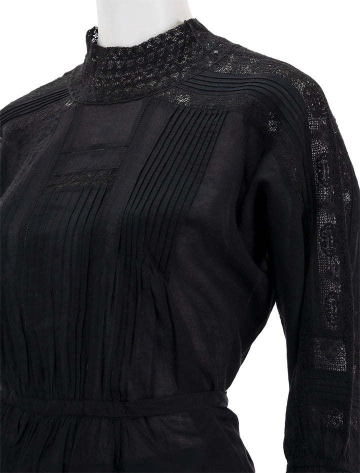 Close-up view of Vanessa Bruno's viva blouse in noir.