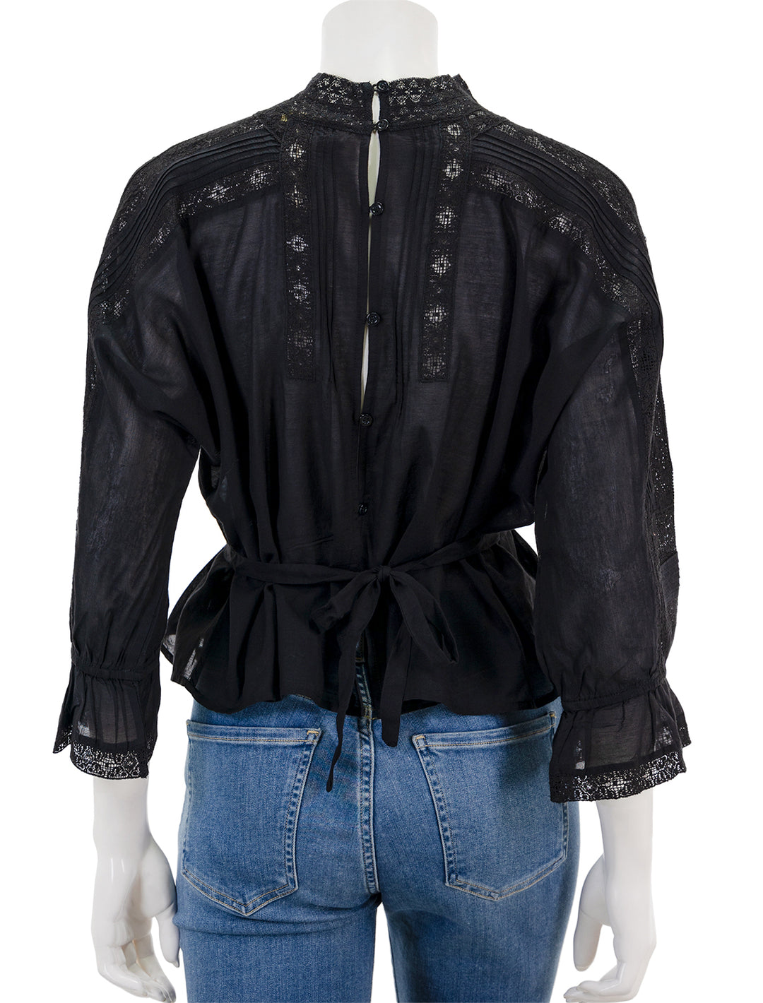 Back view of Vanessa Bruno's viva blouse in noir.