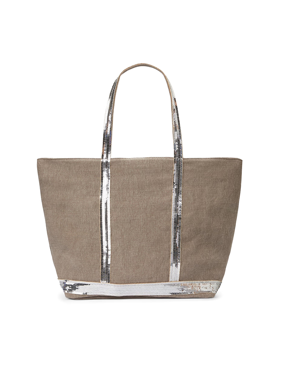 Front view of Vanessa Bruno's cabas large tote in calcaire.