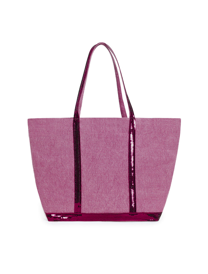 Front view of Vanessa Bruno's cabas large tote in sorbet.