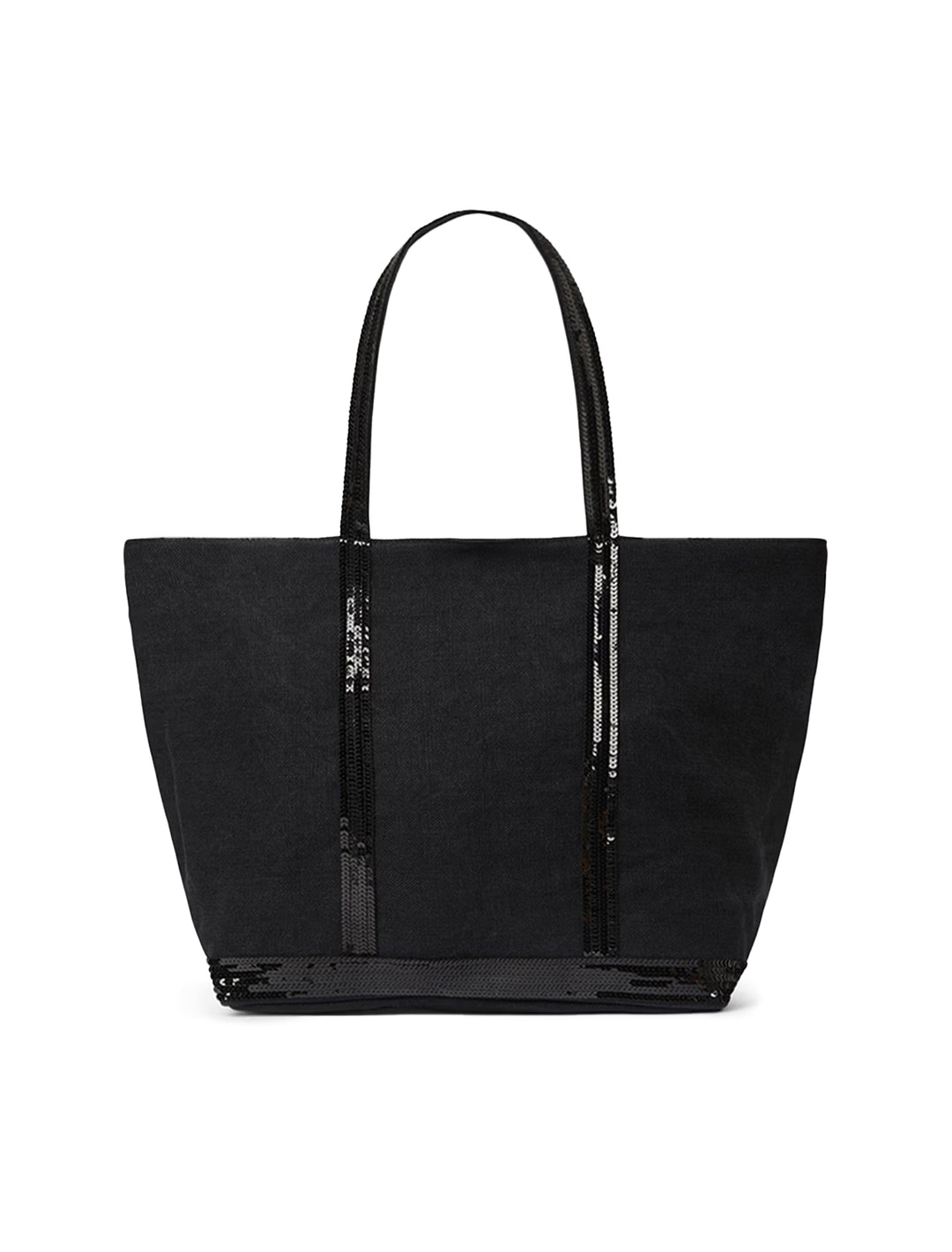 Front view of Vanessa Bruno's cabas l tote in noir.