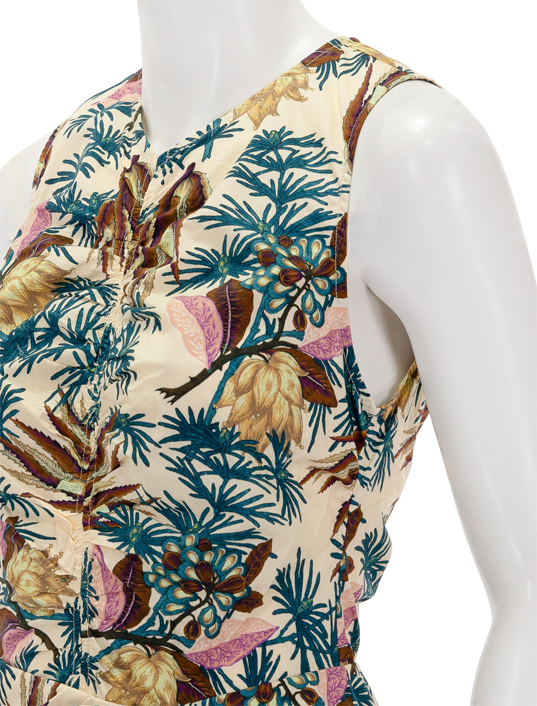 Close-up view of ulla johnson's edlyn dress in wildflower.