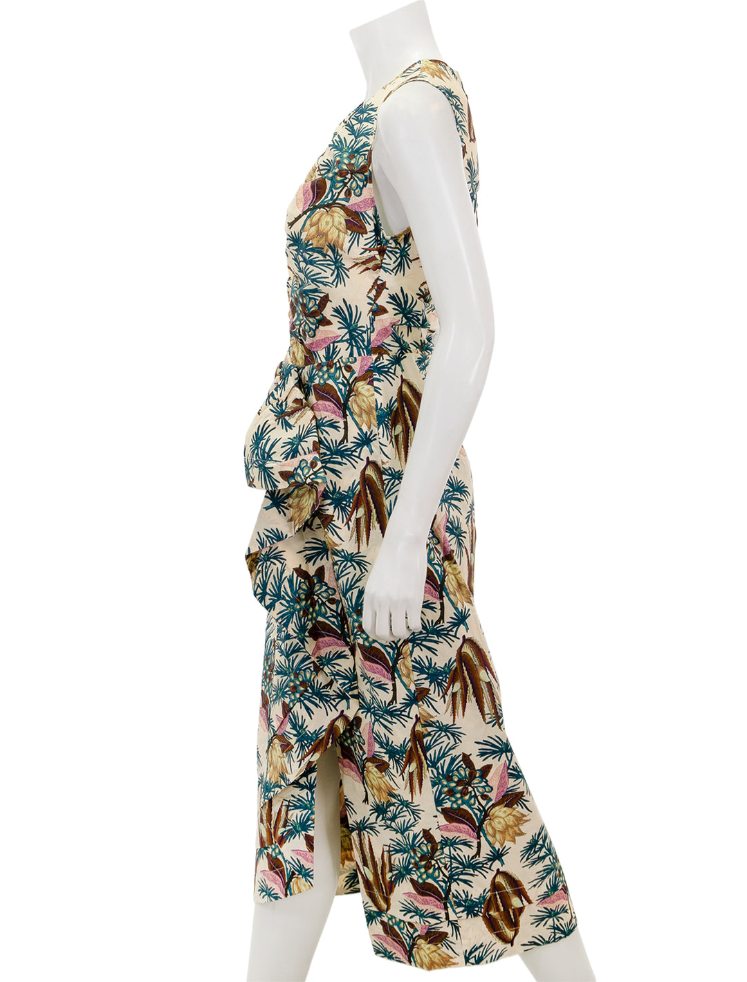 Side view of ulla johnson's edlyn dress in wildflower.