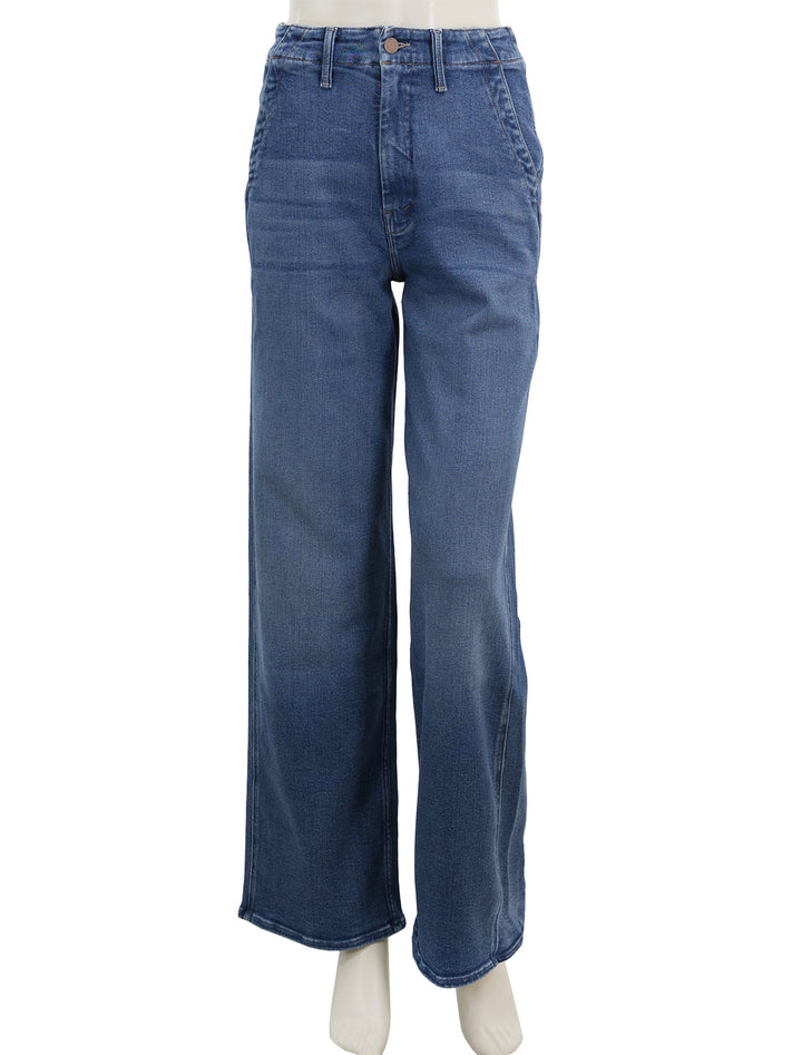 Front view of Mother Denim's the major zip skimp in work hard play hard.